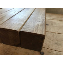 4 x Kantholz, Balken, Eiche, rustikal, Vollholz, Tischbein, geölt 38cm 8/8, verleimt, Handwerk, Bau